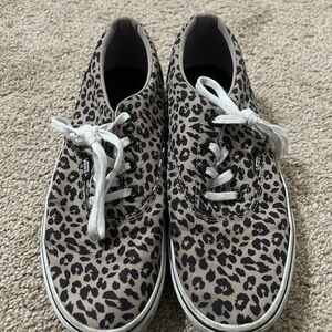 Vans Leopard Print Sneakers with White Laces